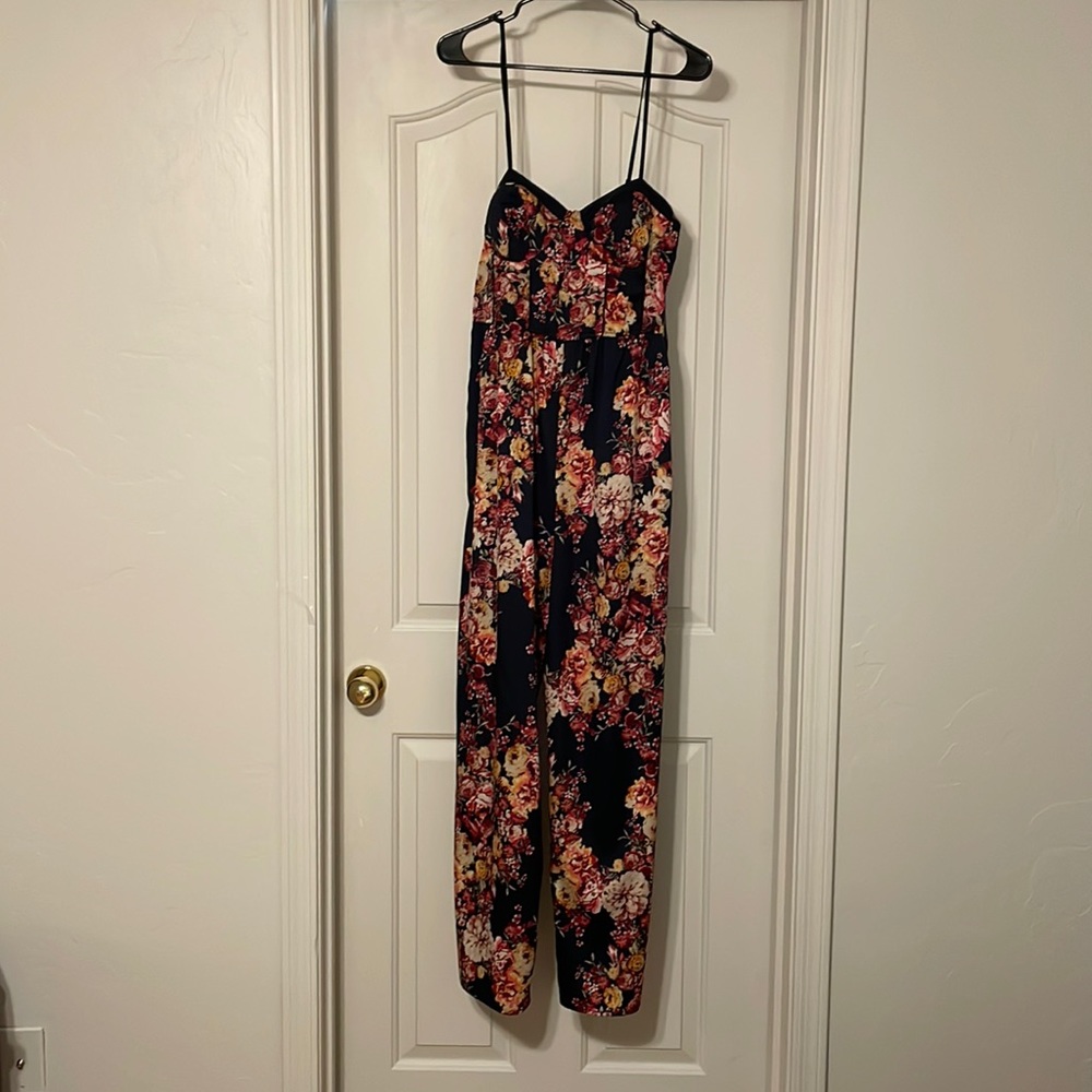 Band of Gypsies floral, navy jumpsuit size medium